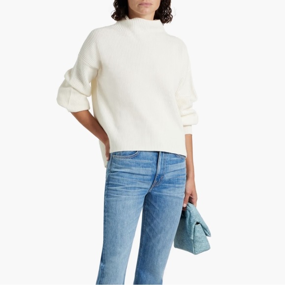 New NWOT A.L.C. Helena Ribbed 100% Merino Wool Sweater L - Picture 2 of 9